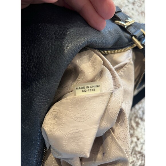 Michael Kors Bedford Blue Large Shoulder Belted Satchel Leather Handbag Retired - Picture 7 of 9